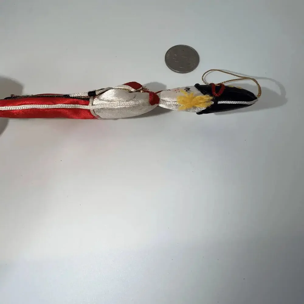 Vtg Drummer Boy Toy Soldier Christmas‎ Tree Ornament Puffy Satin Fabric